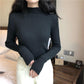 Women Turtleneck Pullover Sweater Inside for Winter Warm Short Slim Jumpers Long Sleeve Basic Tops Knit Sweaters Autumn Winter Thick Bottoming Shirt