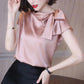Women's Summer Chiffon Top Loose Large Size Solid Color Short Sleeve Top