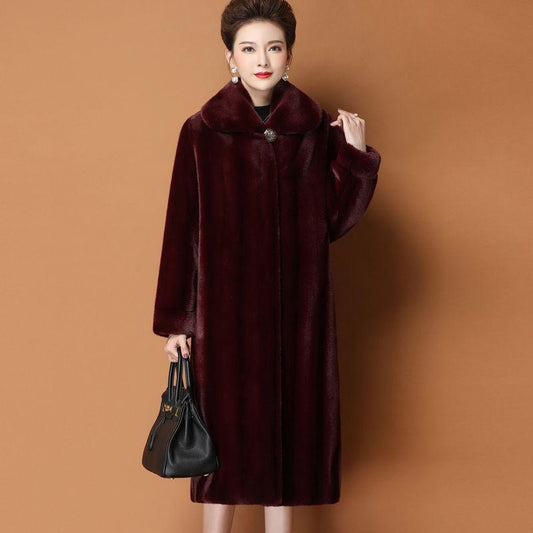 Winter Mohair Warm All-match Plus Cotton Thick Coat Women's Length Coat Women's Fur Coat Women's Mink Fur High-end  Mink Fur Coat Jacket
