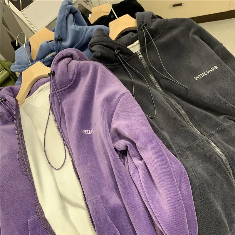 Women's Autumn and Winter Sweater Student Loose Plus Velvet Thick Casual Cardigan Korean Style Ins Jacket Casual Loose Top