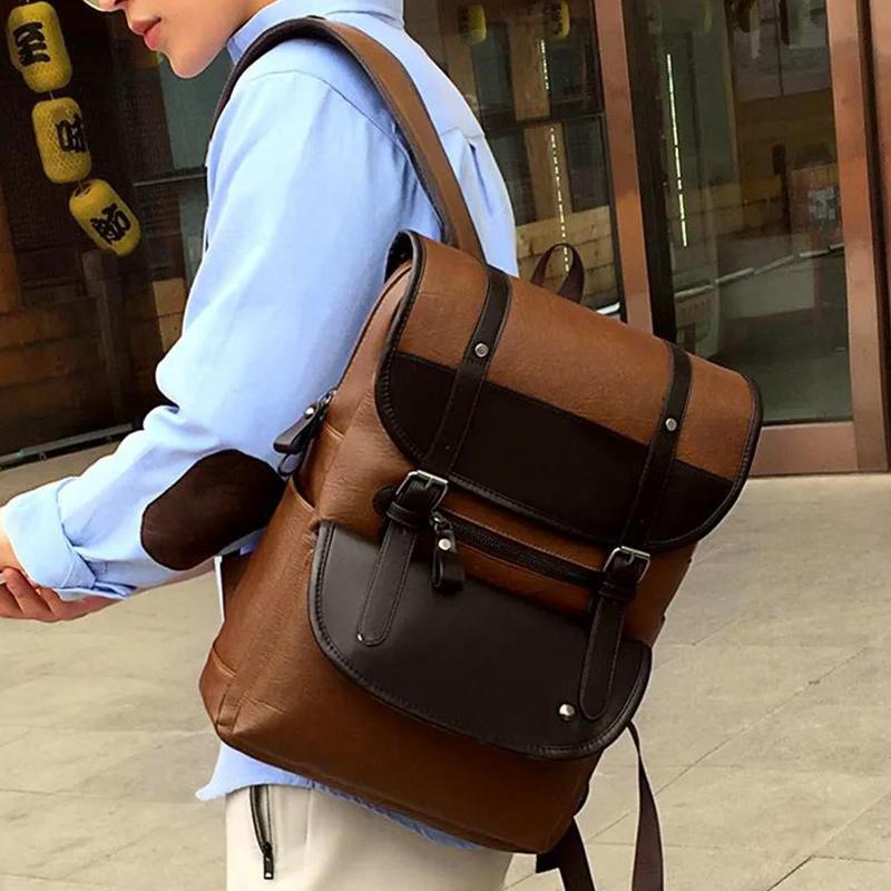 Backpack Men's Street Retro British Trend Middle School Student School Bag Fashion All-match Travel Backpack