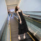 Fashion Summer Polka Dot Dress V- Neck Spaghetti Strap Dress Chiffon Dress Sleeveless A-line Dress