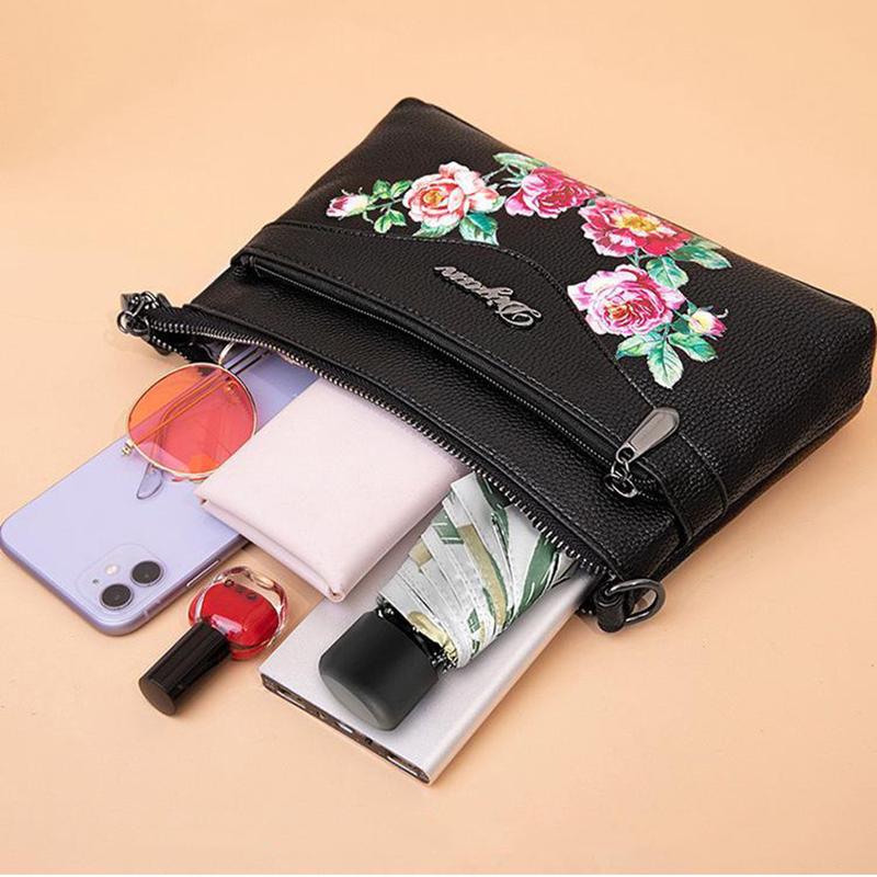 Women Shoulder Messenger Bags Casual Female Crossbody Bags Portable PU Leather Multi-Layer Large Capacity Classic Soft Surface