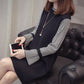 Autumn and Winter Loose Fashion Sweater Dress Mid-length Trumpet Sleeve Pullover Base Skirt Simple Casual Women Sweater Dress