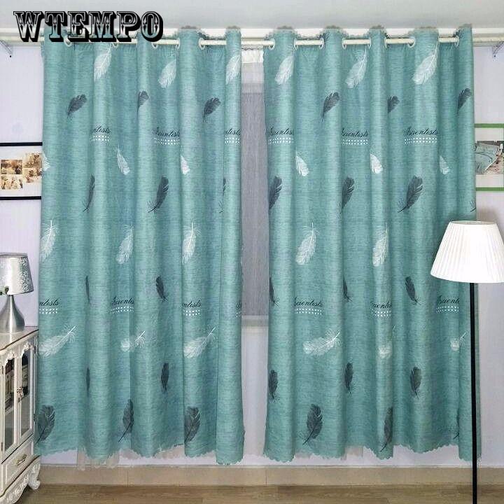 Pastoral Printed Blackout Curtains Window Blinds Drapes Living Room Decor