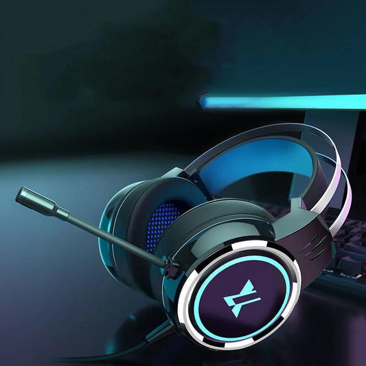E-sports Gaming Headset Head-mounted Computer Earphones for Eating Chicken Desktop Internet Cafe Mobile Wired Headset