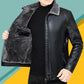 Slim Men's Leather Jacket Autumn Winter Fashion Trend Plus Velvet Thick Lamb Wool Jacket