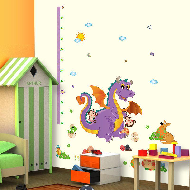 [Wall sticker] new cartoon dinosaur height wall stickers for kids rooms nursery baby bedroom home de