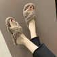 Autumn and Winter Plush Slippers Ladies Fashion All-match Flat Shoes Trend Casual