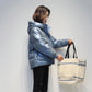 Women's Shiny Short Down Jacket Winter Korean Style Loose Quilted Jacket Casual Hooded Padded Jacket