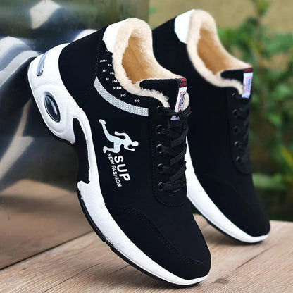 Autumn and Winter Fleece Warm Men's Shoes Sports Shoes All-match Men's Casual Shoes Running Shoes
