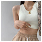 Summer Crop Tops Short Top Sexy Women Sleeveless Croptops Tank Tops Solid Black Gray Crop Vest Fashion Ladies Clothing Y2k Corset Ladies Clothing