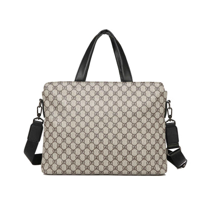 Business Briefcase Men Large-capacity Plaid Wear-resistant Handbag Crossbody Bags Shoulder Bag