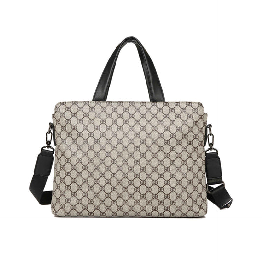 Business Briefcase Men Large-capacity Plaid Wear-resistant Handbag Crossbody Bags Shoulder Bag