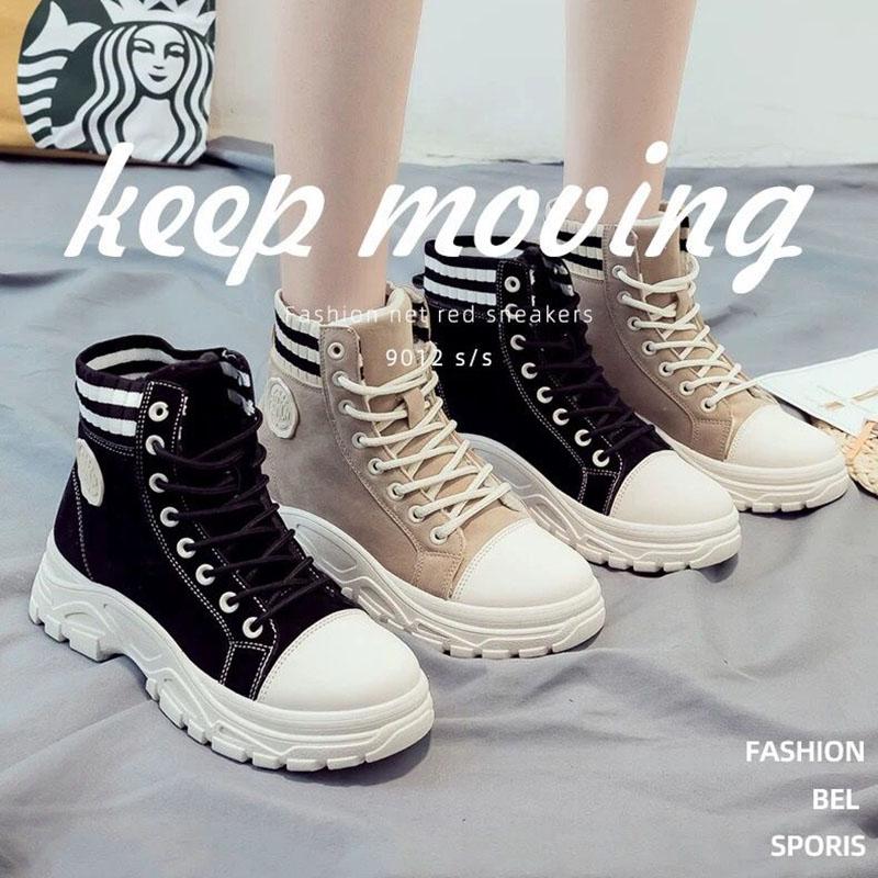 Women Ankle Boots Suede Leather  Thick-soled Short Boots Ladies Warm Shoes Autumn Winter Boots Plus Velvet Martin Boots