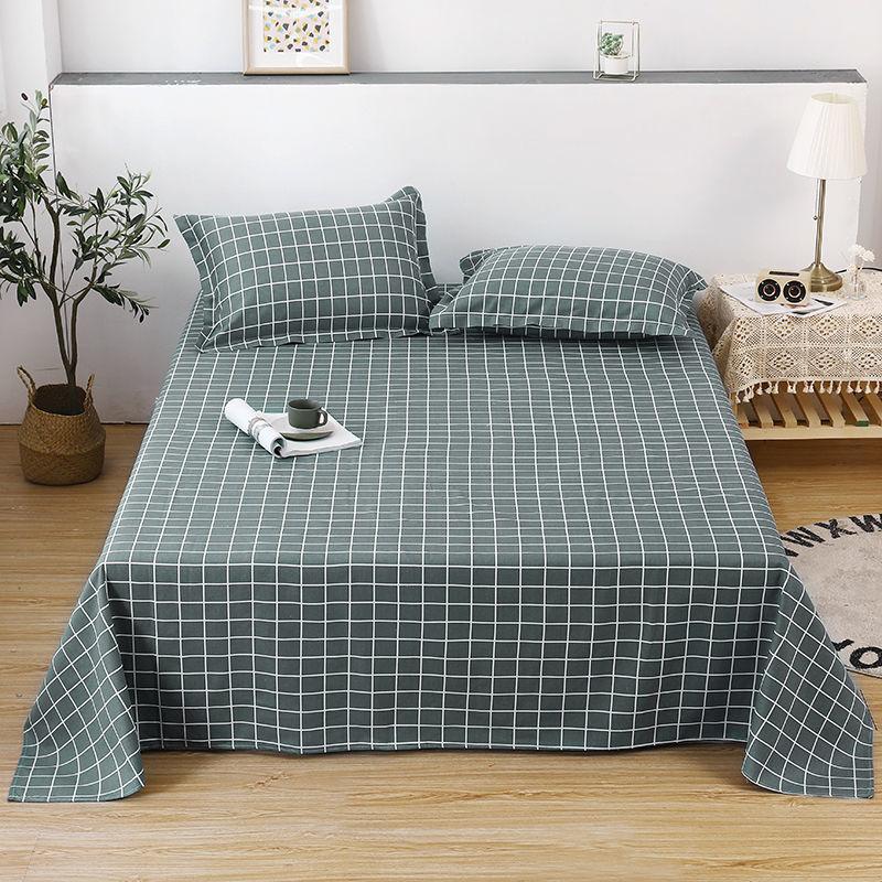Home Textiles Bedding Three-piece Set One-piece Bed Sheet Two Pillowcases Cotton Fabric Sweat-absorbing Warmth Breathable Exquisite Patterns Washable