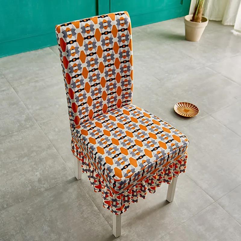Two-piece Thickened Chair Cover Home Dining Chair Cover Universal Elastic Stool Cover Seat Cover Hotel Dining Table and Chair Cover