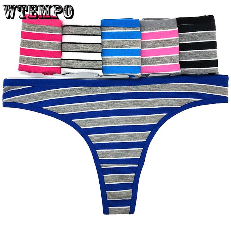 6 Pcs/Lot Sale Women's Underwear pure Cotton Women Striped Panties