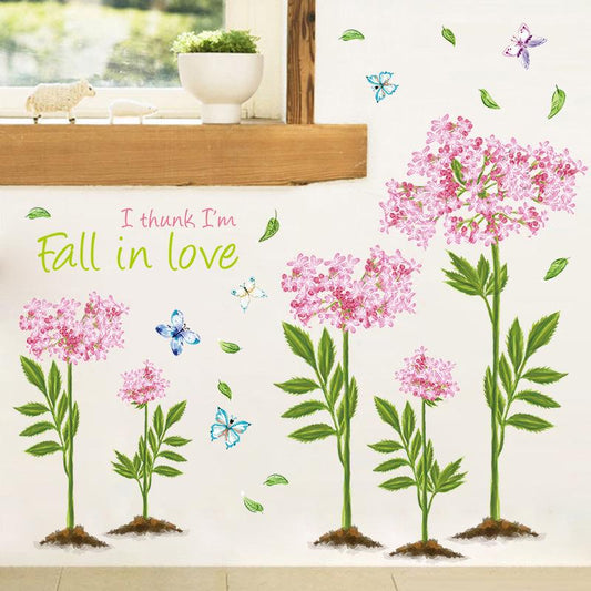 Beautiful western yarrow grass wall stickers TV sofa background decorative painting plastic