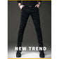 Men's Autumn and Winter Corduroy Casual Pants Slim-fit Pants with Small Feet Male Straight-leg Korean Style Trousers Business Streetwear Elastic Waist