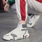 Plus Size 39-44 Summer Men High-top Leather Sneakers Anti-Slippery Breathable Basketball Shoes Non-slip Comfortable Running Shoes