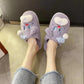 Designed Autumn and Winter Warm Cotton Slippers Flat Shoes Indoor and Outdoor Non-slip Casual Slippers Light Soft Shoes