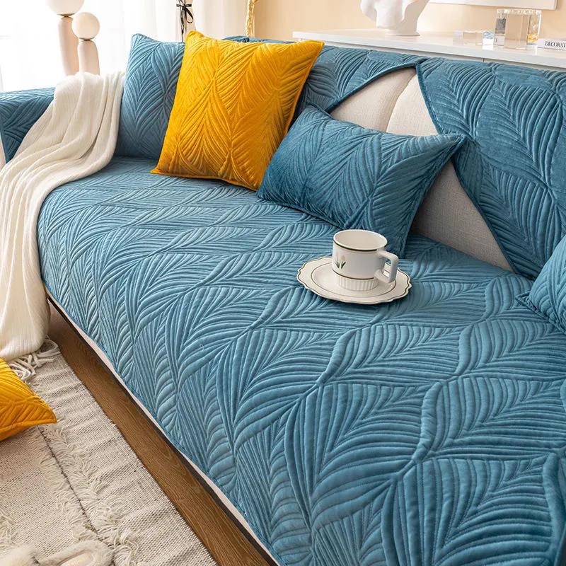 Sofa Cushion Four Seasons General Fabric Living Room Non-slip High-end Nordic Simple Thick Cushion Winter Plush Cover Towel