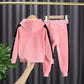 Girls Gold Silk Double-faced Fleece Casual Spring, Autumn and Winter Suit Korean Version of The Two-piece Suit