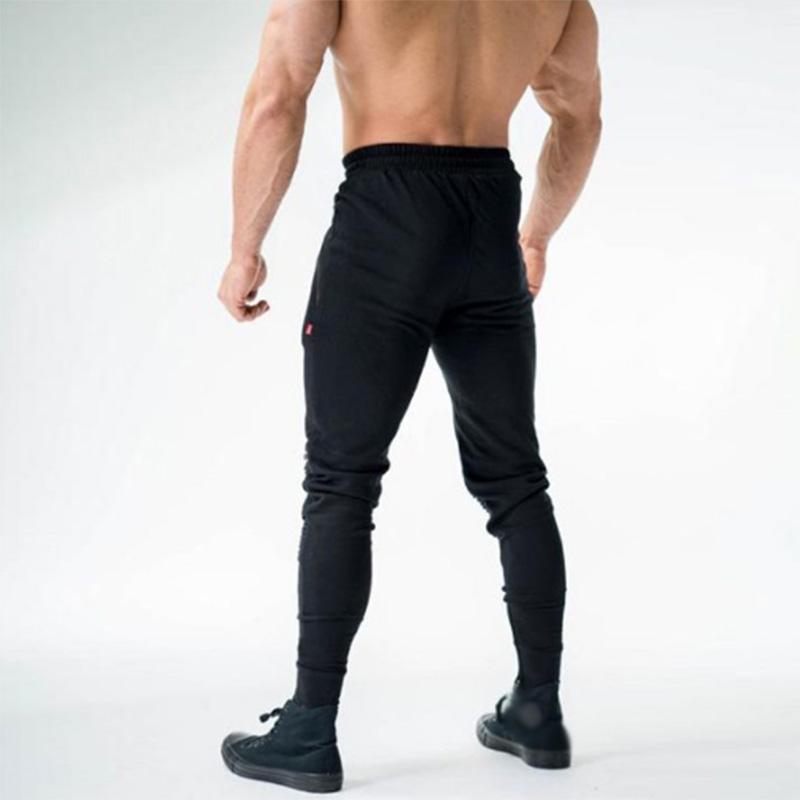 Sports Long Pants Running Training Sweat Pants Slim Fit Elastic Foot Mouth Zipper Fitness Trousers Men