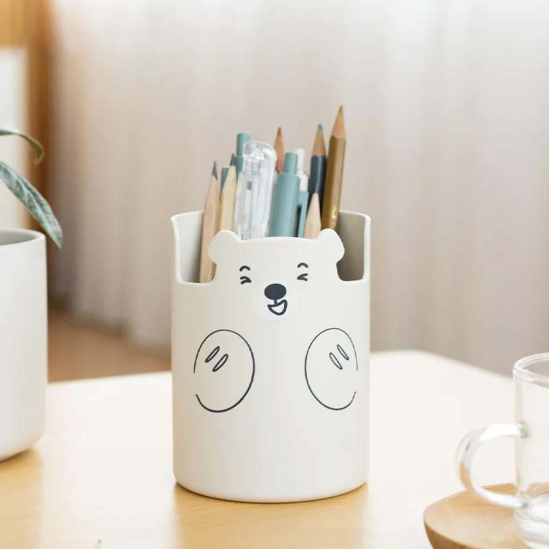 Cartoon Multifunctional Desktop Item Storage Box Student Pencil Hard Writing Pen Storage Pen Holder