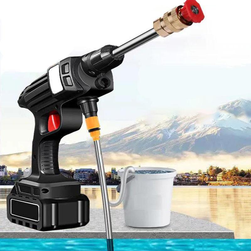 108VF Electric Car Washer Set Wireless High Pressure Water Gun Rechargeable Car Washer with Tool Box