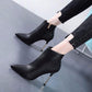 Pointed Toe Heel Fashion Ladies Ankle Boots High Heels Shoes Women Side Zipper Concise Short Boots