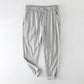 Striped Thin Elastic Waist Straight-leg Casual Cropped Trousers Men's Drawstring Youth Breathable Loose Trousers