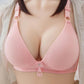 Gathering and Collecting Breasts Thin Bra No Steel Ring Comfortable Soft Fashion Hollow Glossy Breathable Light Simple Bra