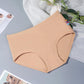 4Pcs/Set Solid Color Large Size Mid Waist Causal Soft Briefs Women's Seamless Cotton Panties
