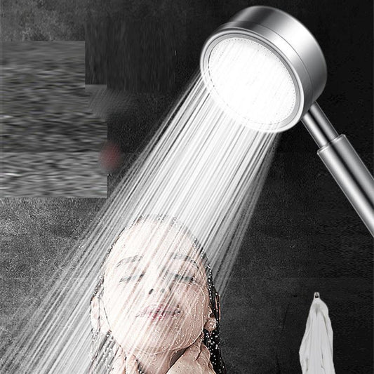 1PS Stainless Steel Pressurized Shower Head Shower Bath Shower Rain Hand-held Shower Head Black Suit