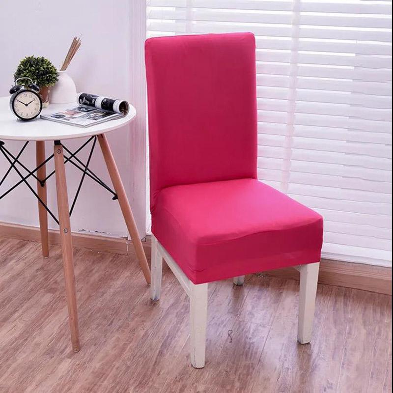 Plain Color Chair Cover Spandex Stretch Elastic Wedding Banquet Chair Covers Dining Seat Cover