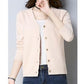 Spring and Autumn Knit Solid Color Cardigan Long Sleeve V-neck Sweater Short Solid Color Coat