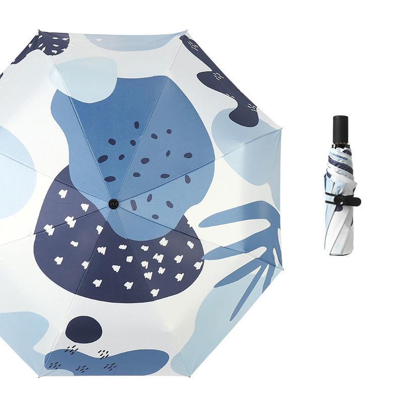 Sunshade Sun Umbrella Female Black Glue Sunscreen Anti-ultraviolet Folding Sunny Umbrella Dual-use Compact Portable Umbrella Student Automatic