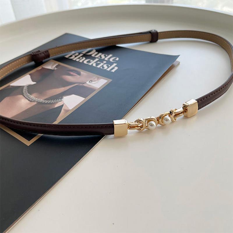 Belt Women's Fine Decoration with Skirt Waist Seal Waist All-match Pearl Shirt Suit Temperament Small Belt