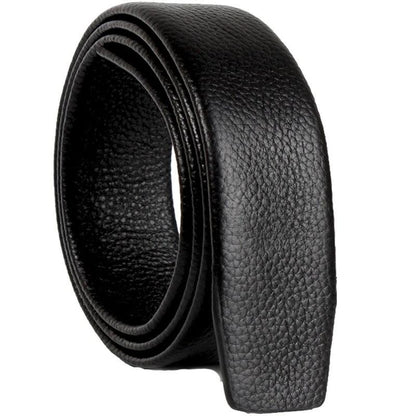 Automatic Buckle Headless Double-sided First Layer Cowhide Belt Male Mid-green Leather Business Versatile Real Cowhide Belt Without Buckle Body