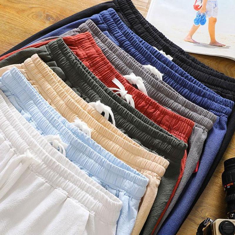 Men's Shorts Summer Outer Wear Cotton and Linen Five-point Pants Loose Casual All-match Breathable Plus Fertilizer Plus Size Linen Shorts