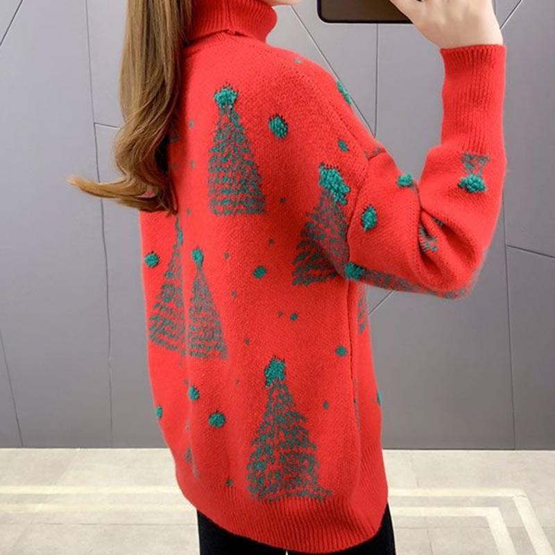 Autumn Winter Turtleneck Sweater Women Casual Loose Long-sleeved Sweater Pullover Fashion Knitted Bottoming Shirt