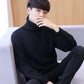 Men's Turtleneck Pullover Sweater Solid Color Long Sleeve Round Neck Jacket All-match Fashion Casual Coat