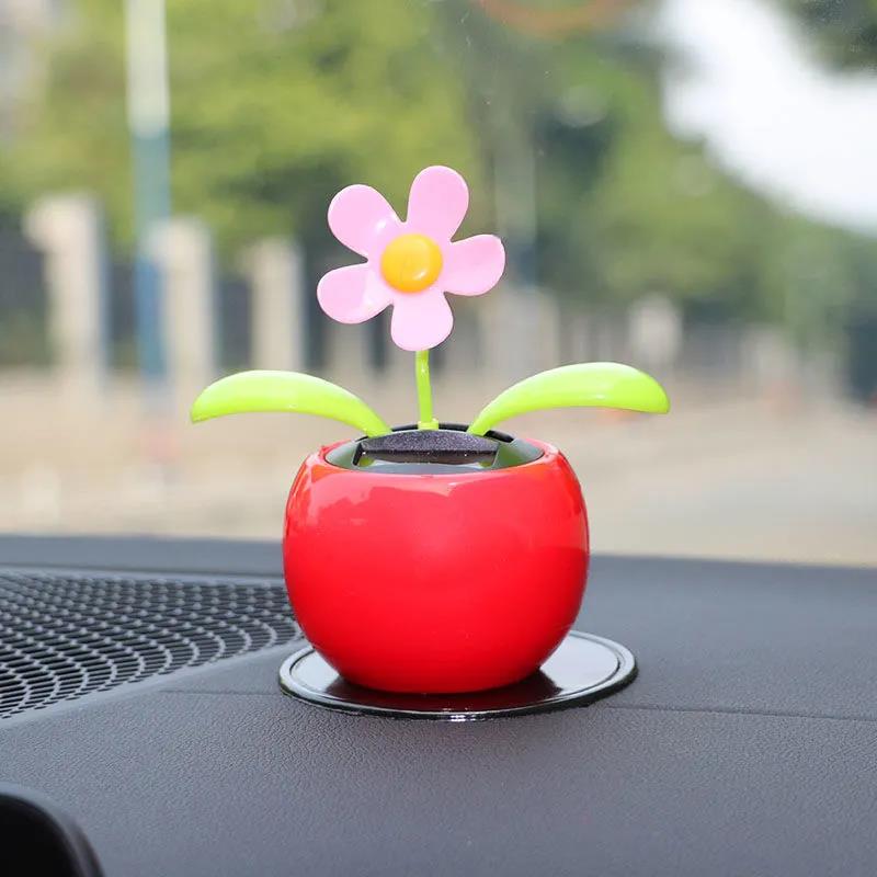 Car Ornaments Car Interior Accessories Car Center Console Decoration Supplies Solar Swing Flower Girl Ornaments