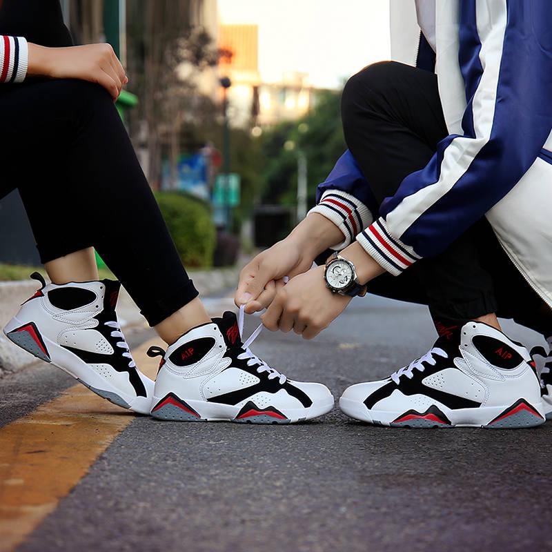 High help couple shoes one man and one female trend wild little white shoes sports shoes men