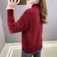 Chenille Lace Pullover Sweater Ladies Large Size Loose Half Turtleneck Sweater Solid Color Bottoming Knit Sweater