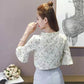 Women's Chiffon Shirt Spring V-neck Shirt Bell Sleeve Top Blouse Women Blusas Ropa De Mujer