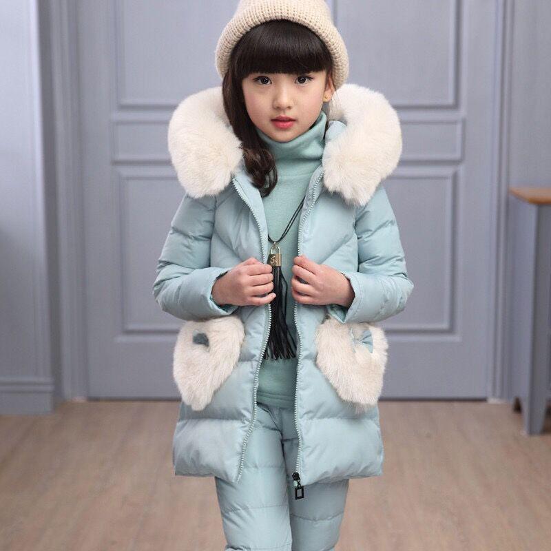 Kids Fashion Casual Girl 'S Winter Warm Thicker Jacket Full Sleeve Hooded 3 Pcs Suit Outerwear Coats
