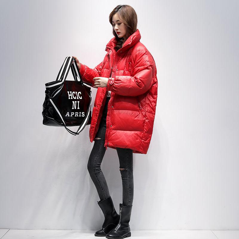 White Duck Down Thick Down Jacket Women Mid-length Casual Short Short Cocoon Loose Coat